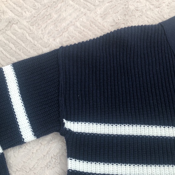 NEW Rachel Zoe Navy White Striped Knit Pullover Sweater - Picture 9 of 14